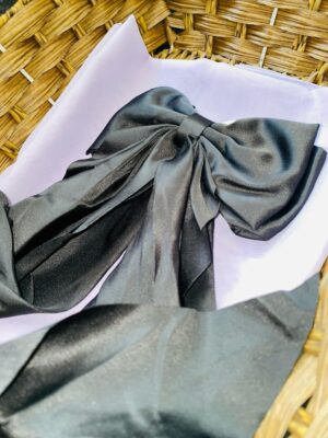 Georgette Scarf With Long Bow Pin